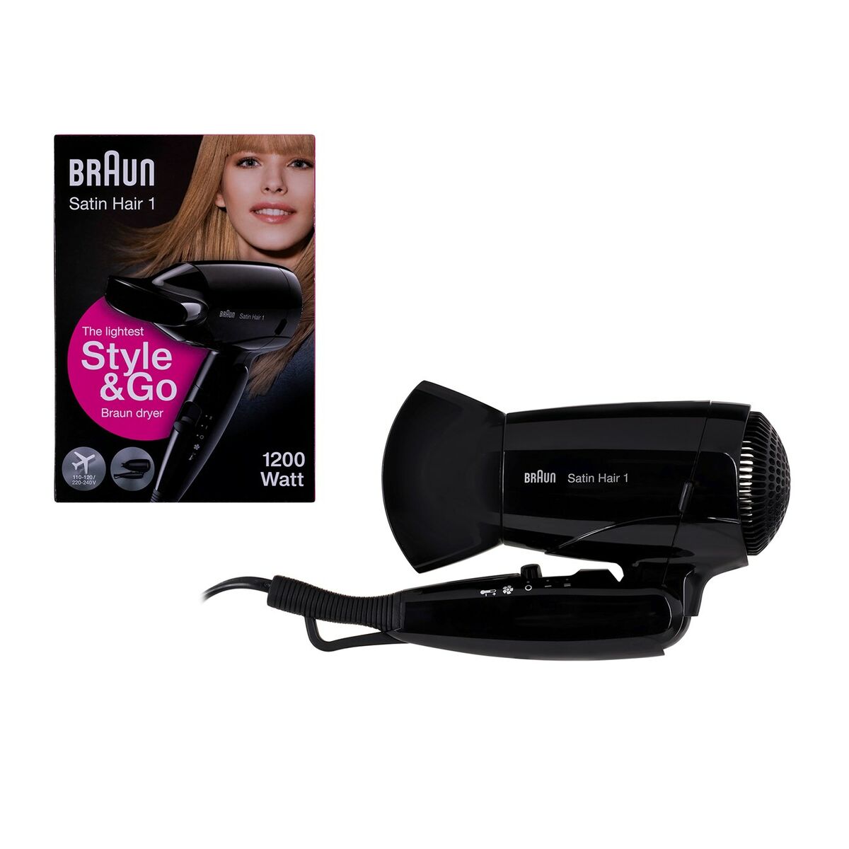 Hairdryer Braun BRHD130E Black 1200 W