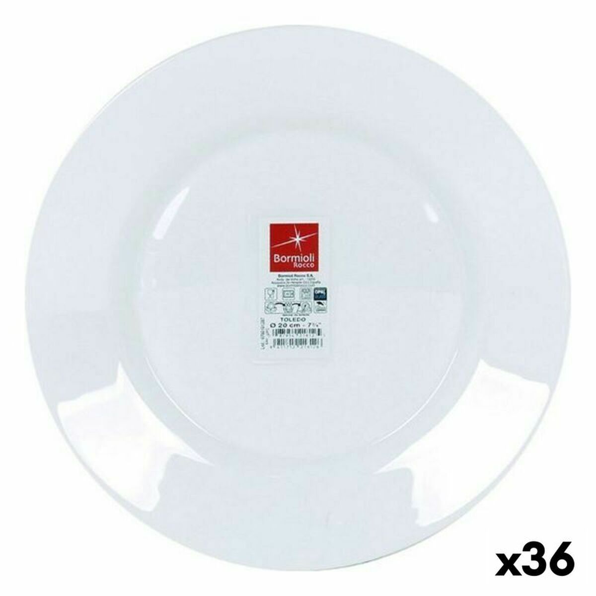 Dessert dish Bormioli Toledo Ø 20 x 1,8 cm (36 Units)