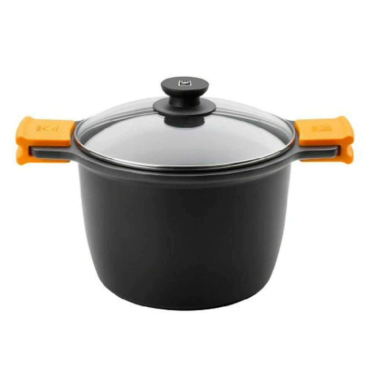 Pot with Glass Lid BRA Black Aluminium Cast aluminium Ø 28 cm (1 Unit)