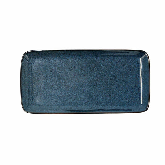 Serving Platter Bidasoa Ikonic Ceramic Blue (28 x 14 cm) (Pack 4x)