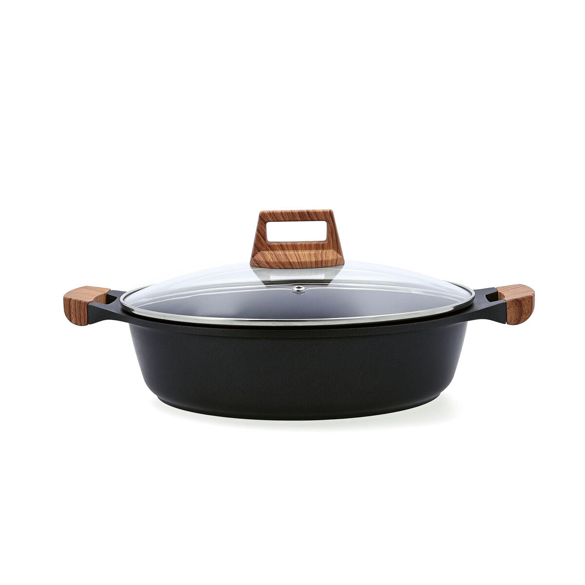 Casserole with lid Quid Karbon Cast aluminium Black 28 cm