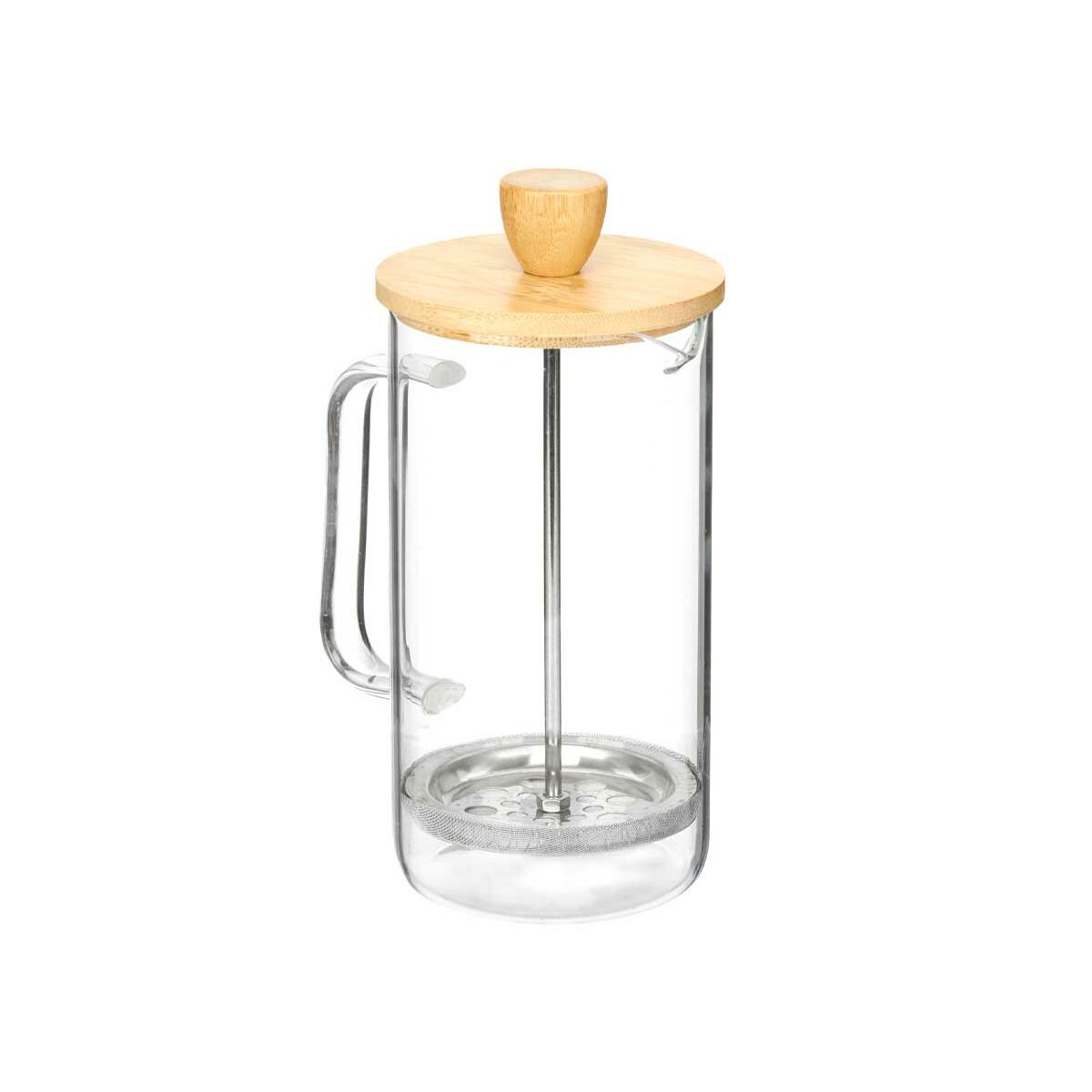 Teapot 600 ml Natural Bamboo Borosilicate Glass