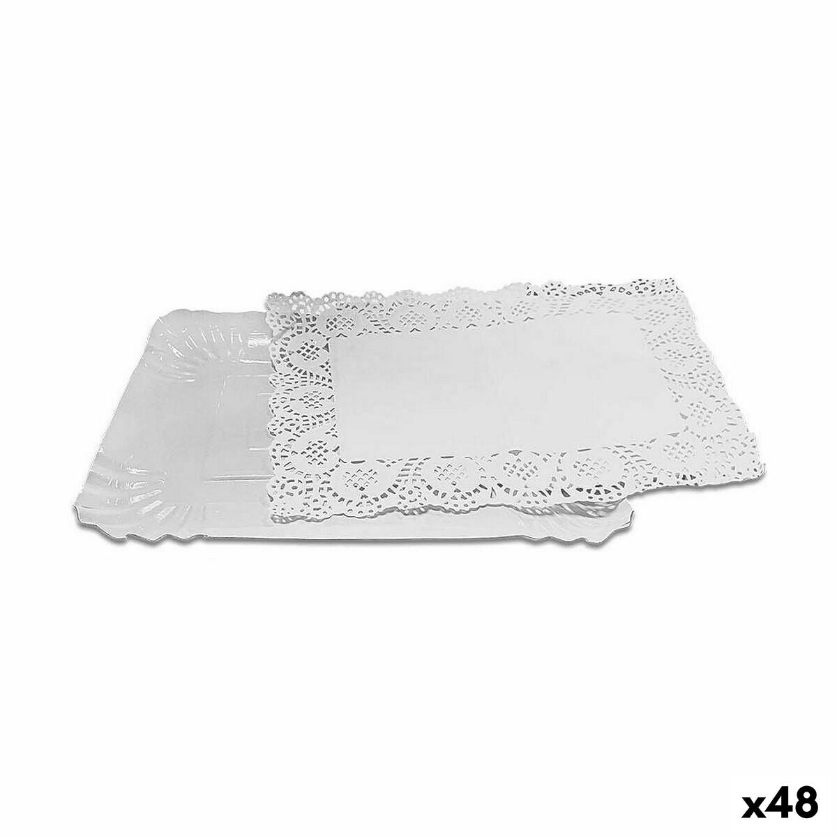 Cake stand Algon White 23 x 29,5 x 1 cm (2 Pieces) (48 Units)