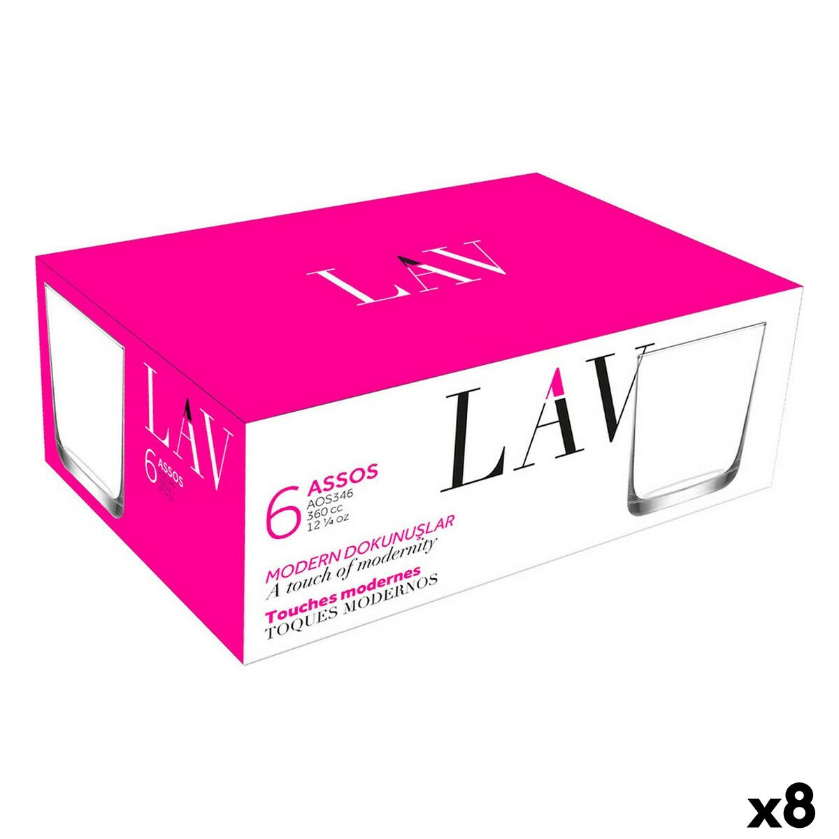 Set of glasses LAV Assos 360 ml 6 Pieces (8 Units)