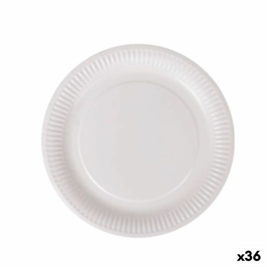 Plate set Algon Disposable White Cardboard 23 cm (36 Units)