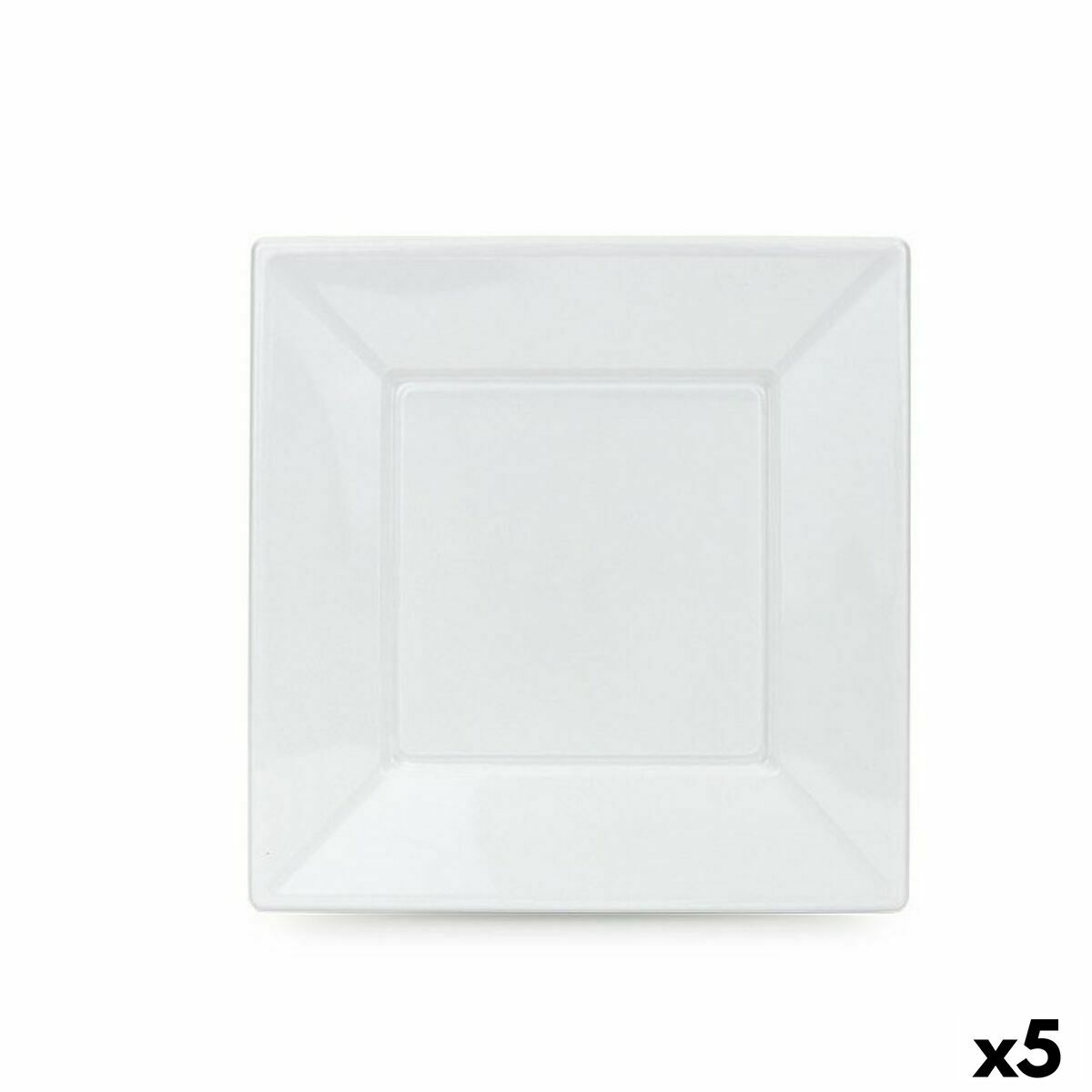 Set of reusable plates Algon White Plastic 23 x 23 x 1,5 cm (36 Units)