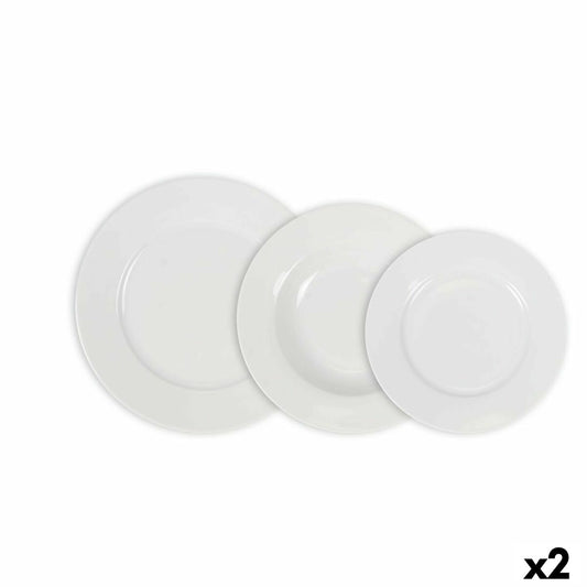 Dinnerware Set La Mediterránea Aneto White Circular 18 Pieces (2 Units)