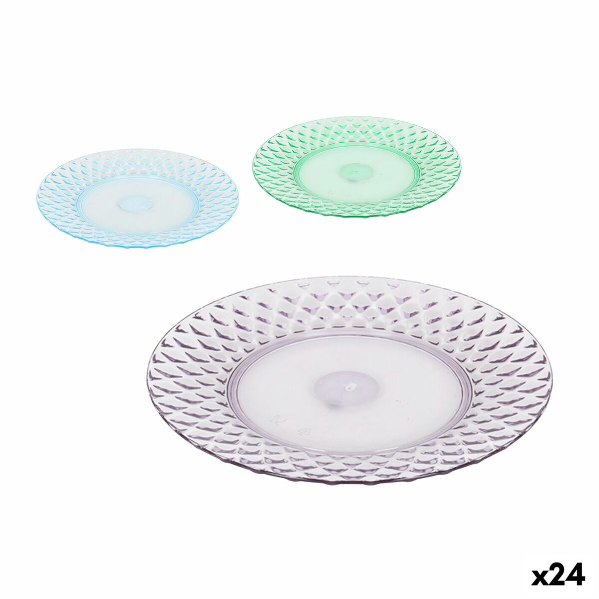 Flat Plate La Mediterránea Plastic 25 x 25 x 2,5 cm (24 Units)