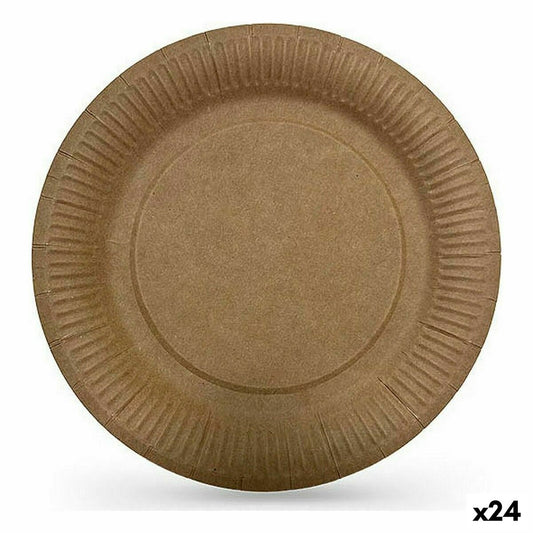 Plate set Algon Disposable kraft paper 10 Pieces 20 cm (24 Units)