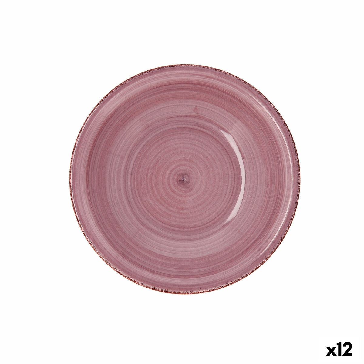 Deep Plate Quid Vita Peoni Ceramic Pink Ø 21,5 cm (12 Units)