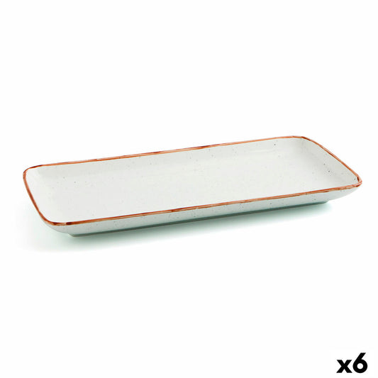 Serving Platter Ariane Terra Rectangular Ceramic Beige (36 x 16,5 cm) (6 Units)