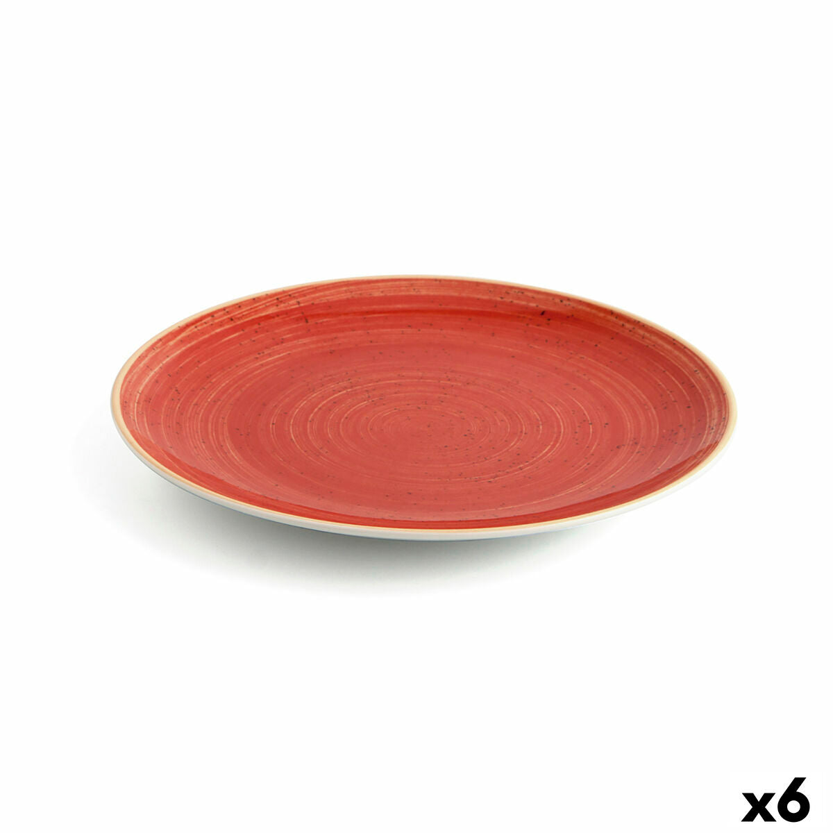 Flat plate Ariane Terra Ceramic Red (24 cm) (6 Units)