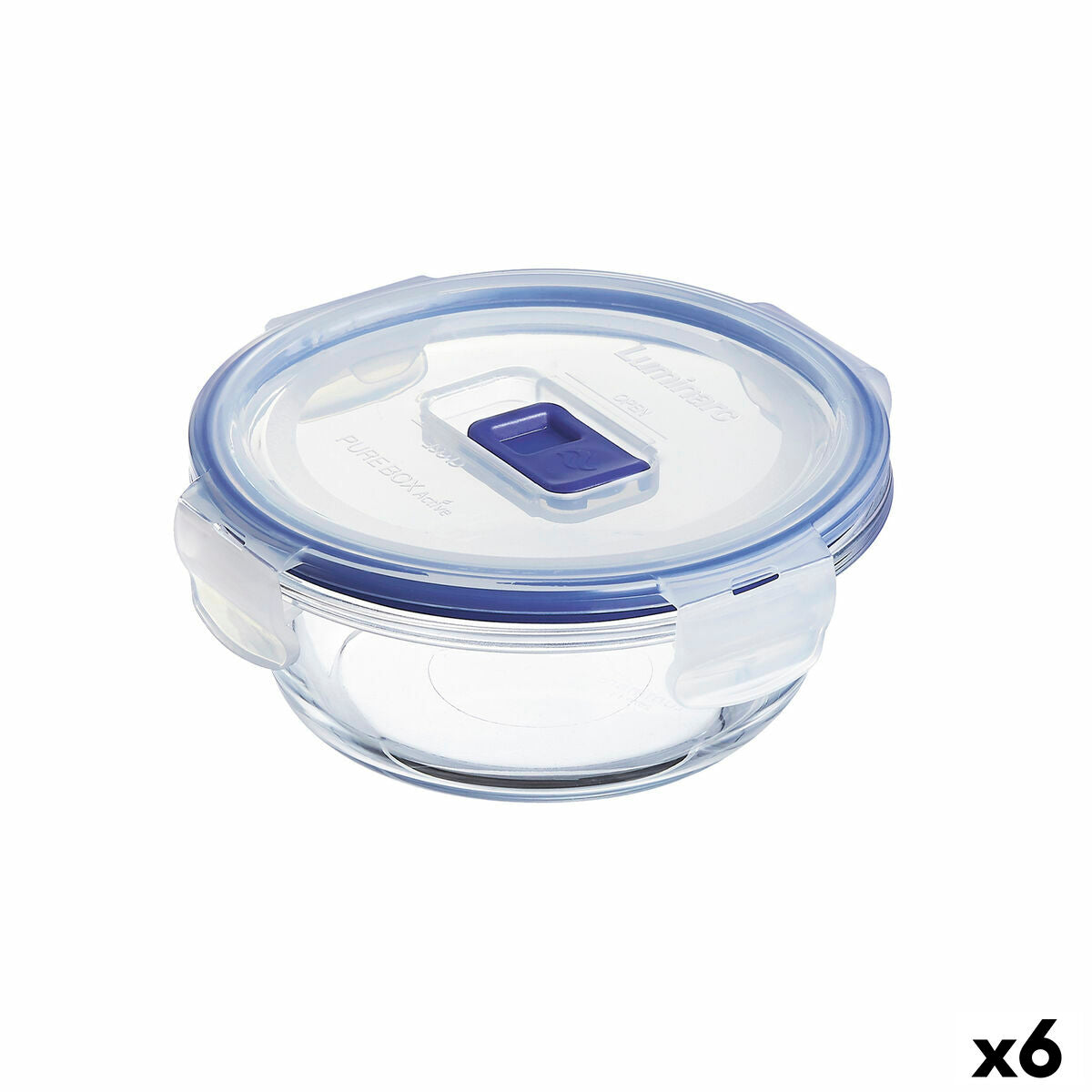 Hermetic Lunch Box Luminarc Pure Box Active 420 ml 12 x 5 cm Bicoloured Glass (6 Units)