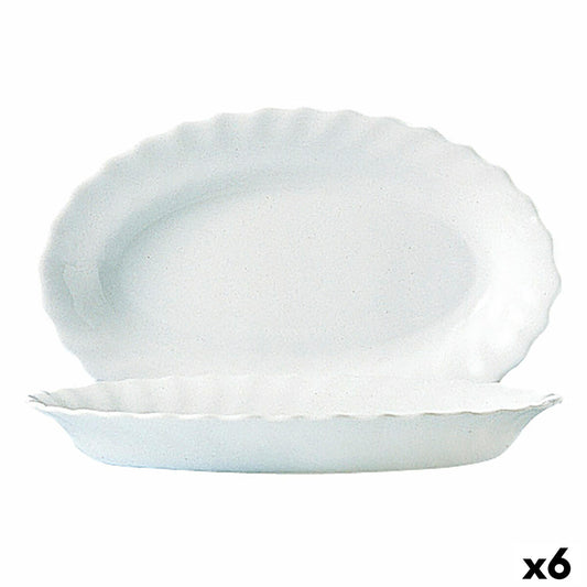 Serving Platter Luminarc Trianon White Glass (Ø 35 cm) (6 Units)