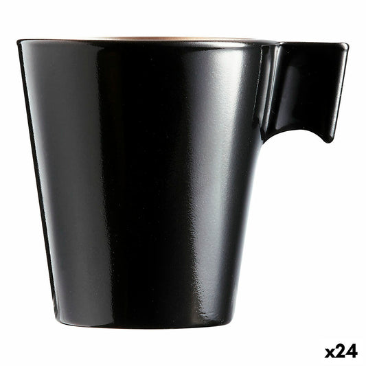 Mug Luminarc Flashy Black 80 ml Bicoloured Glass (24 Units)