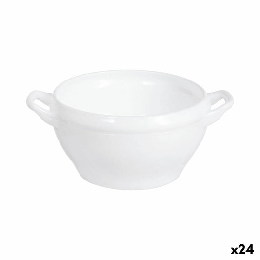 Bowl Luminarc With handles White Glass 540 ml (24 Units)