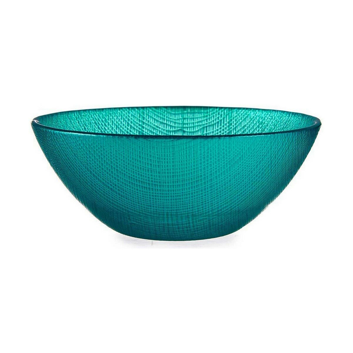 Bowl Ø 15 cm Turquoise Glass (6 Units)