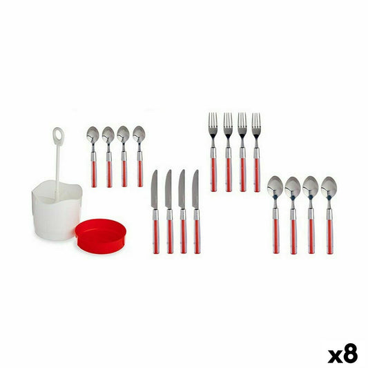 Cutlery Set Red Stainless steel (8 Units)