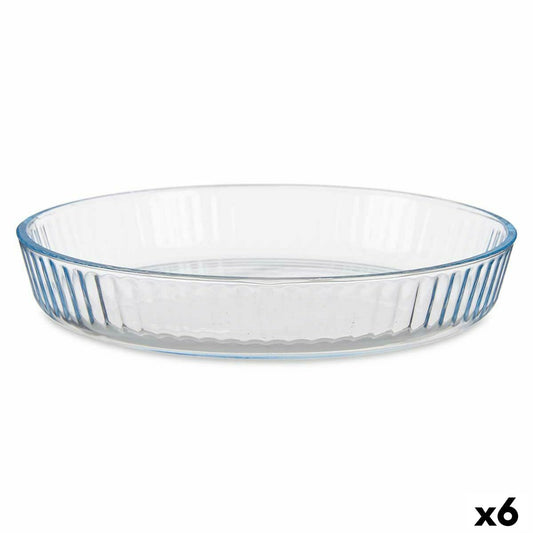 Baking tray Transparent Borosilicate Glass 25,5 x 4,5 x 25,5 cm (6 Units)