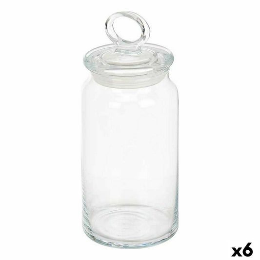 Jar Kitchen 9,8 x 23,4 x 9,8 cm Transparent Silicone Glass 1,1 L (6 Units)