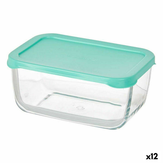 Lunch box Snow 790 ml Green Transparent Glass Polyethylene (12 Units)