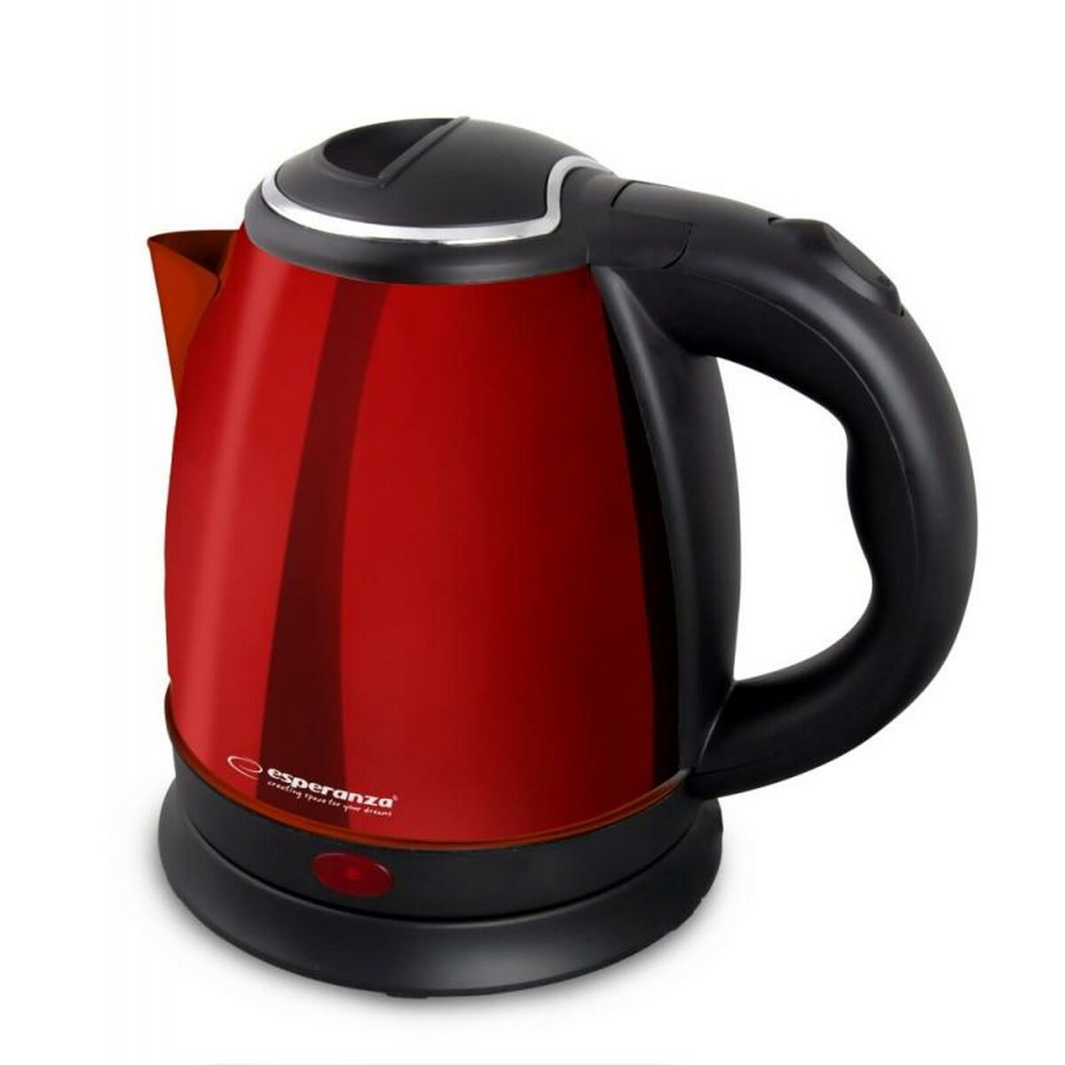 Kettle Esperanza EKK128R Black Red Stainless steel Plastic 1350 W 1 L